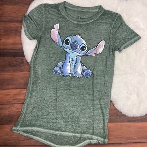 Disney Stitch Short Sleeve T-Shirt Dark Green Size‎ Small
